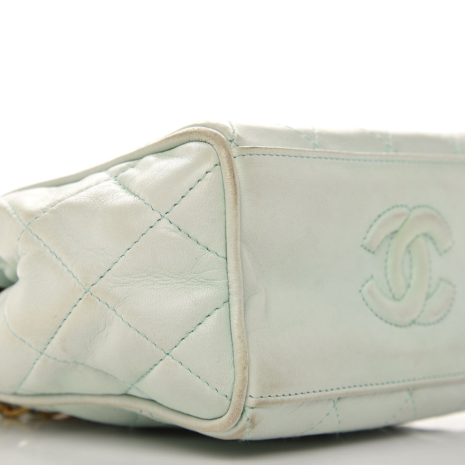 Chanel Lambskin Quilted Small Shoulder Bag Light Green 10 of 16