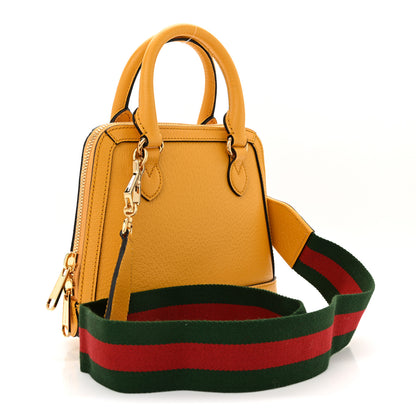 Gucci X ADIDAS Textured Dollar Calfskin Web Trefoil Mini Horsebit 1955 Top Handle Bag Crop Black 3 of 10