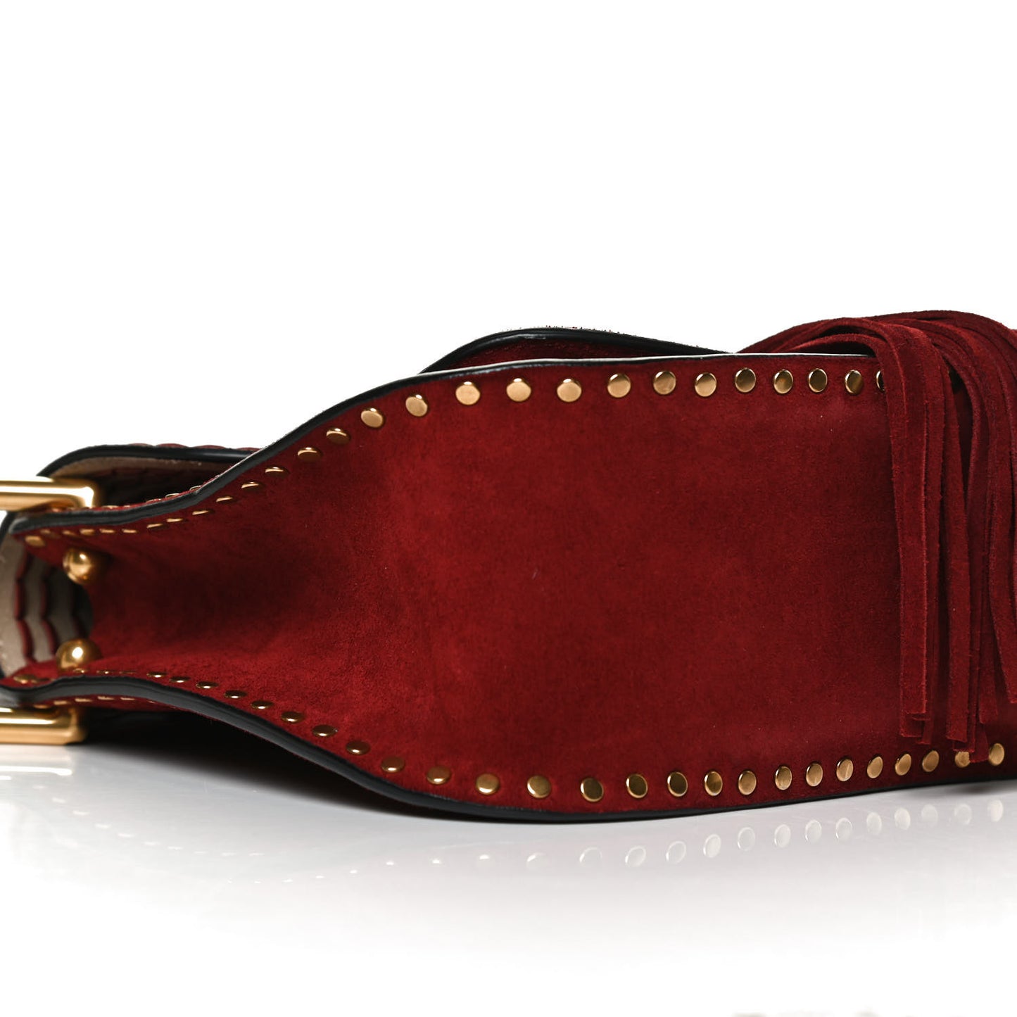 Suede Calfskin Braided Mini Hudson Shoulder Bag Sienna Red