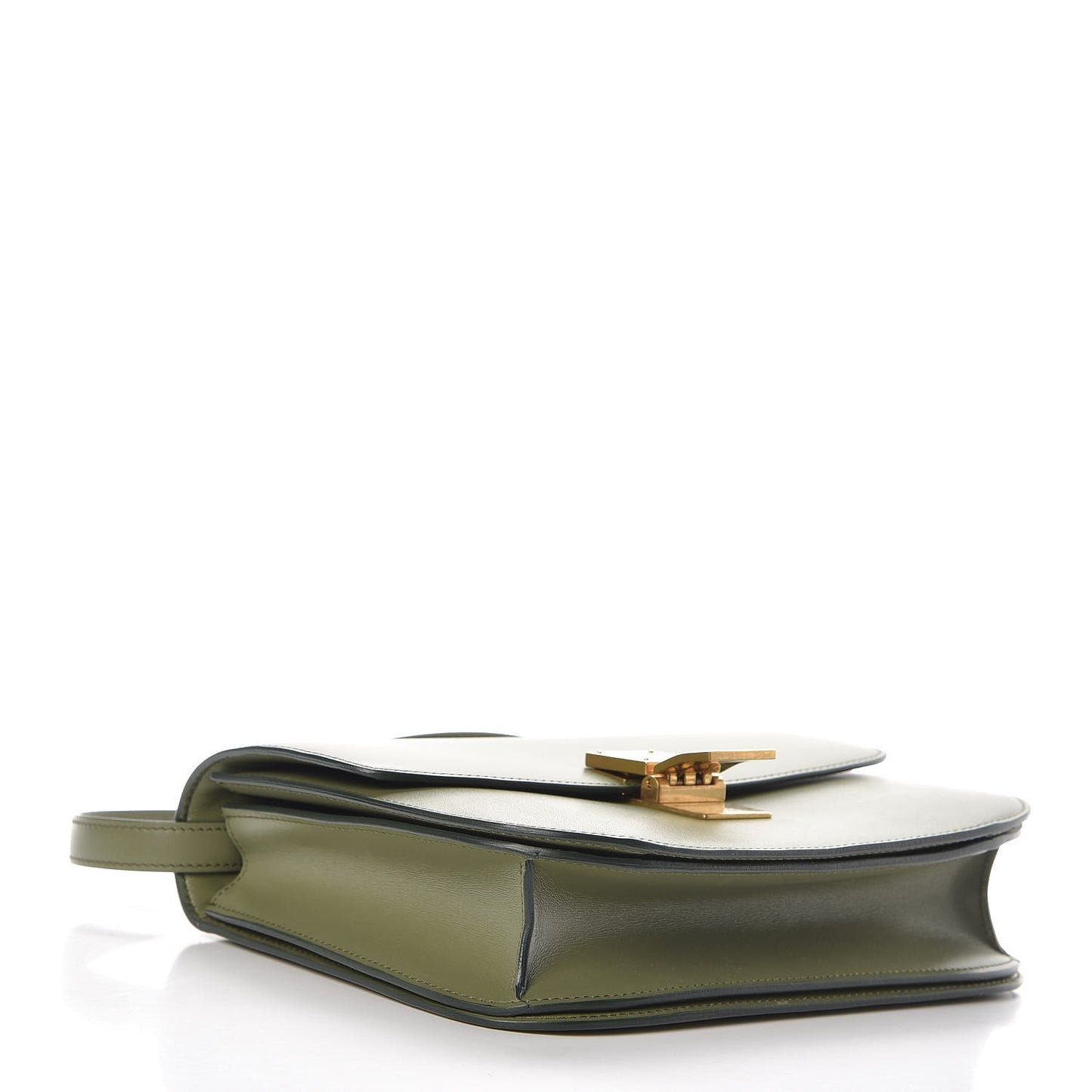 Box Calfskin Medium Classic Box Flap Bag Army Green