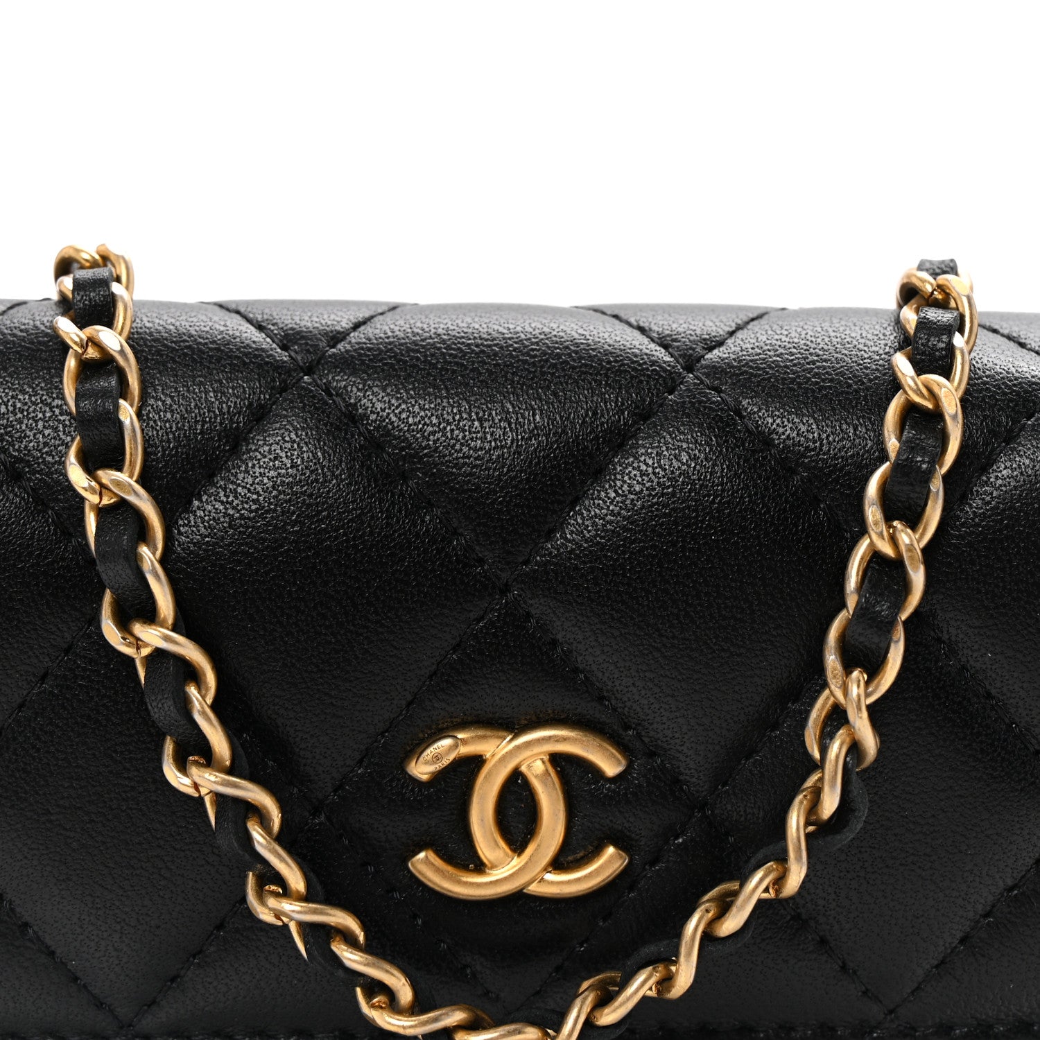 Chanel Lambskin Quilted Pearl Crush Flap With Chain Black 1733870