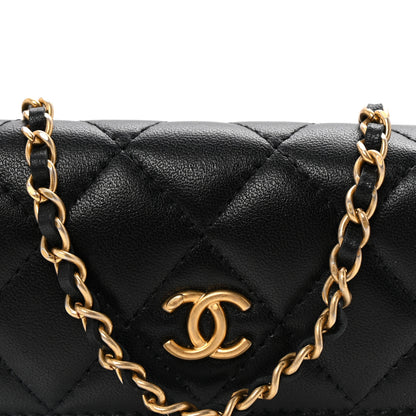 Chanel Lambskin Quilted Pearl Crush Flap With Chain Black 9 of 11
