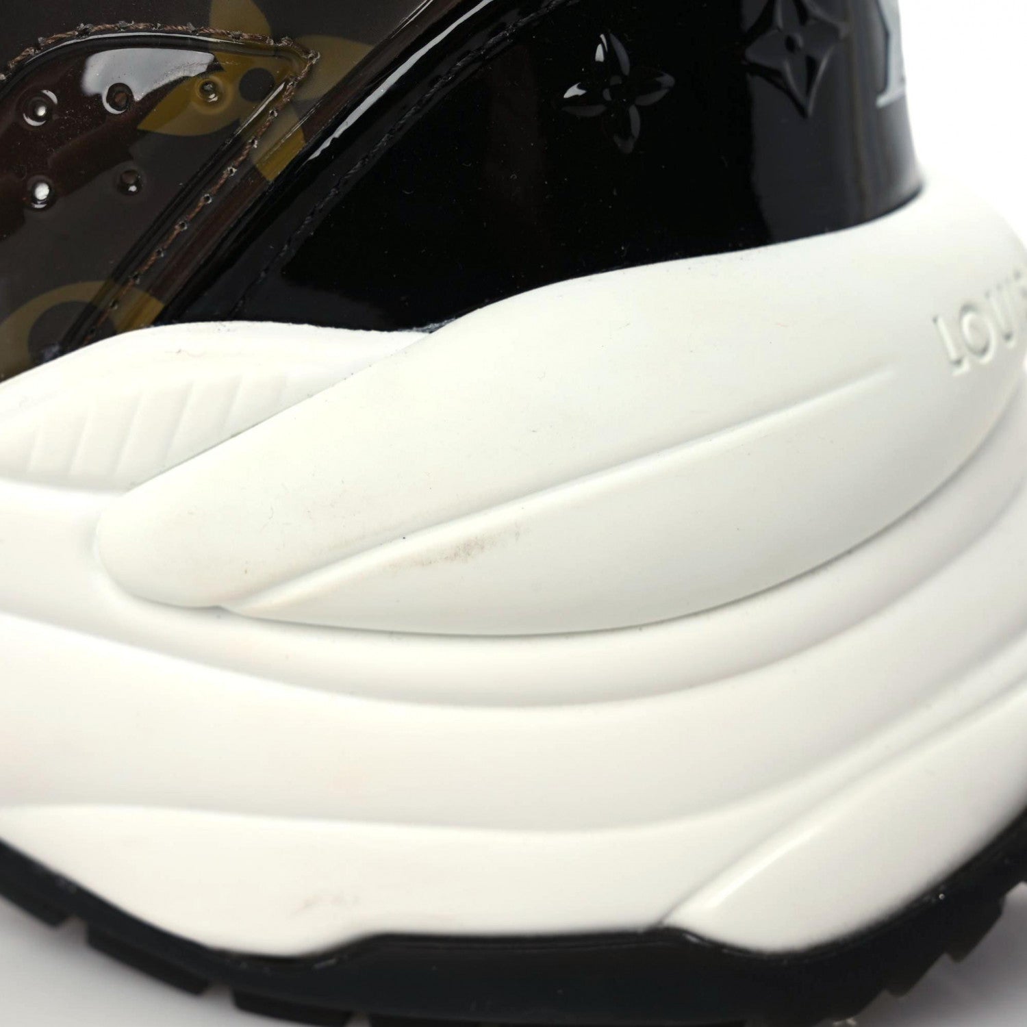 Louis Vuitton LOUIS VUITTON Monogram Calfskin Run 55 Sneakers 37.5 White 15 of 18