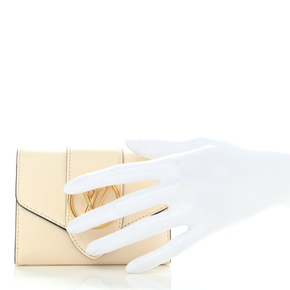 Louis Vuitton Smooth Calfskin LV Pont 9 Compact Wallet Creme 2 of 9