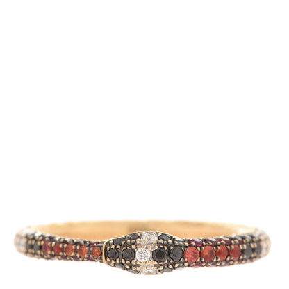 Gucci 18K Yellow Gold Black Diamond Topaz Sapphire Ouroboros Snake Ring 50 5.25 1 of 5