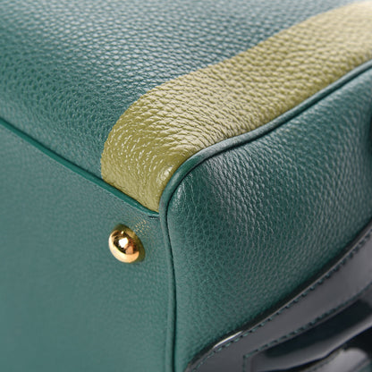 Burberry Grain Calfskin Patent Small The Bee Top Handle Green 10 of 13