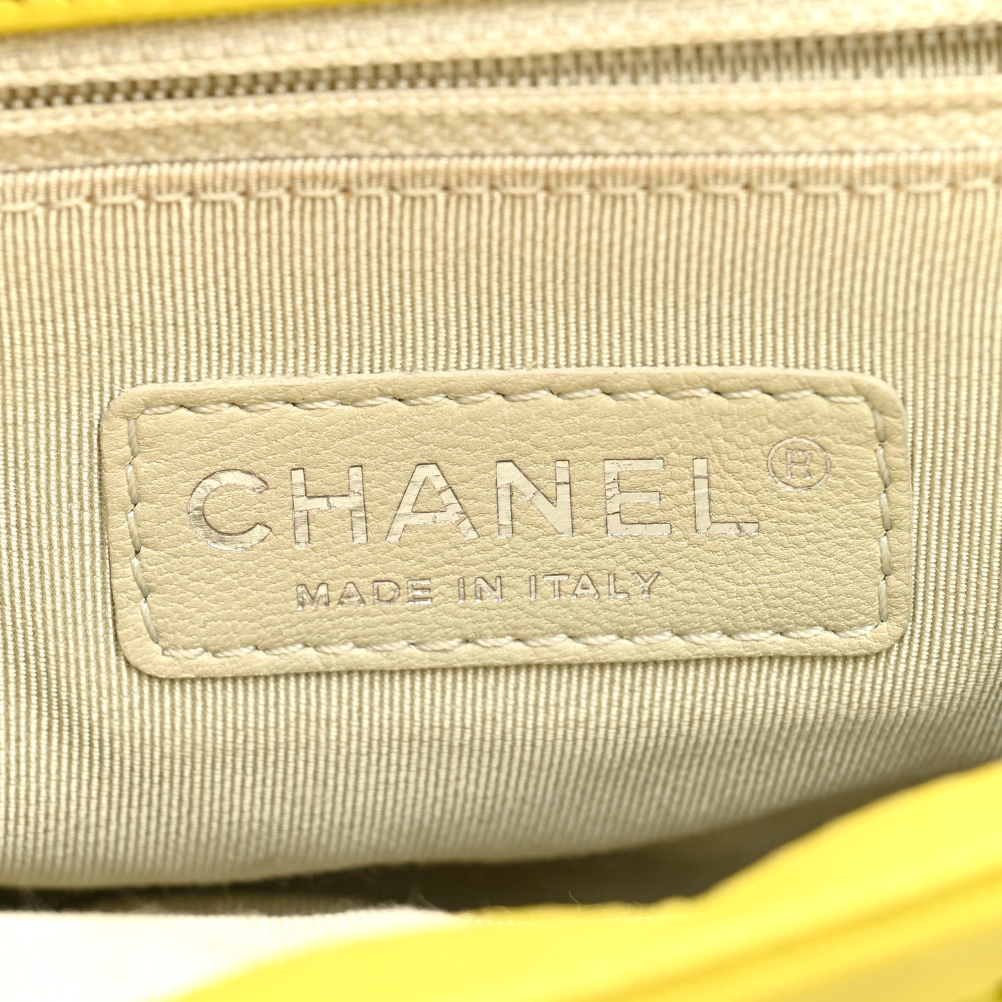 Washed Lambskin Quilted Mini Chain Around Flap Yellow