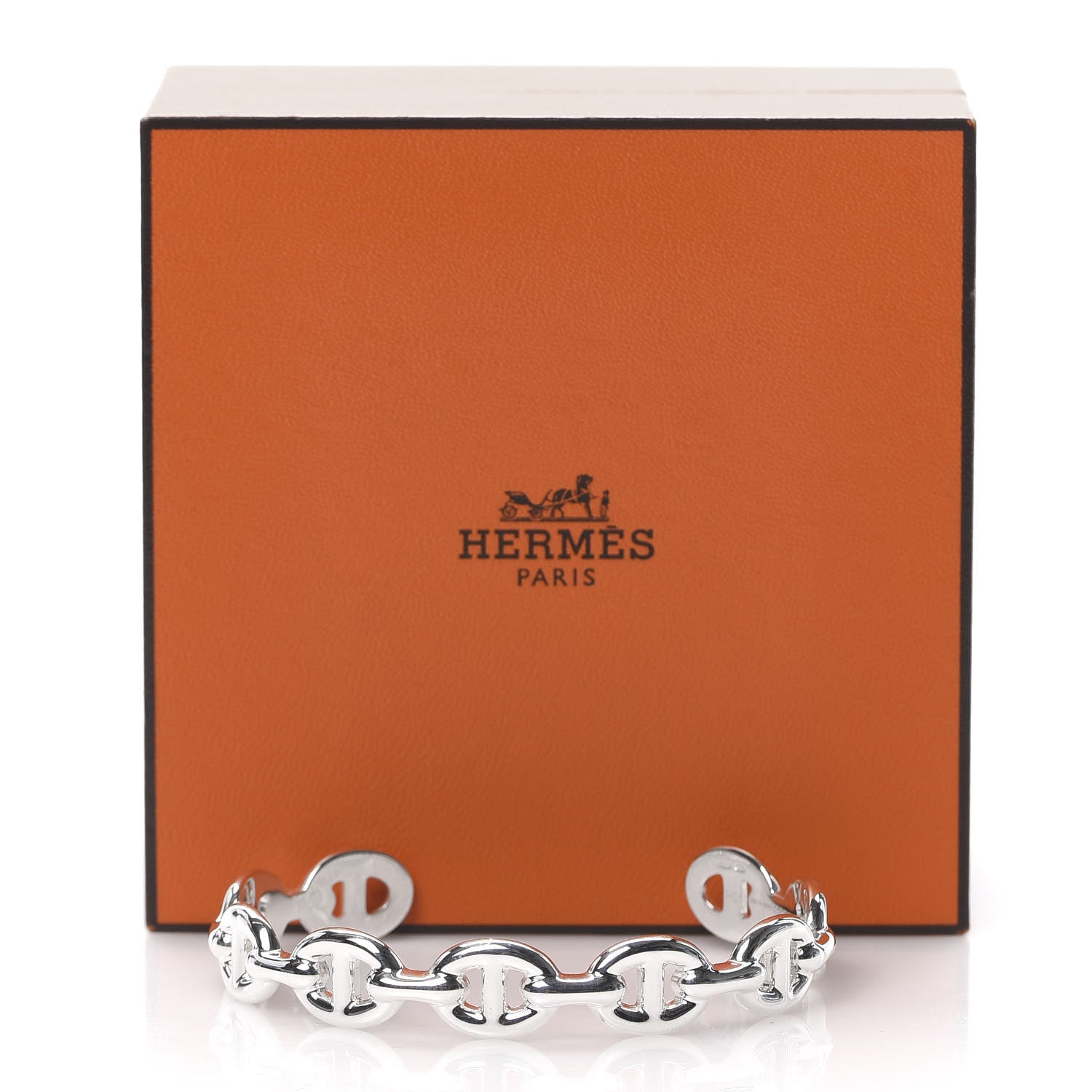 Hermes Sterling Silver MM Chaine d'Ancre Enchainee Cuff Bracelet SH 5 of 5
