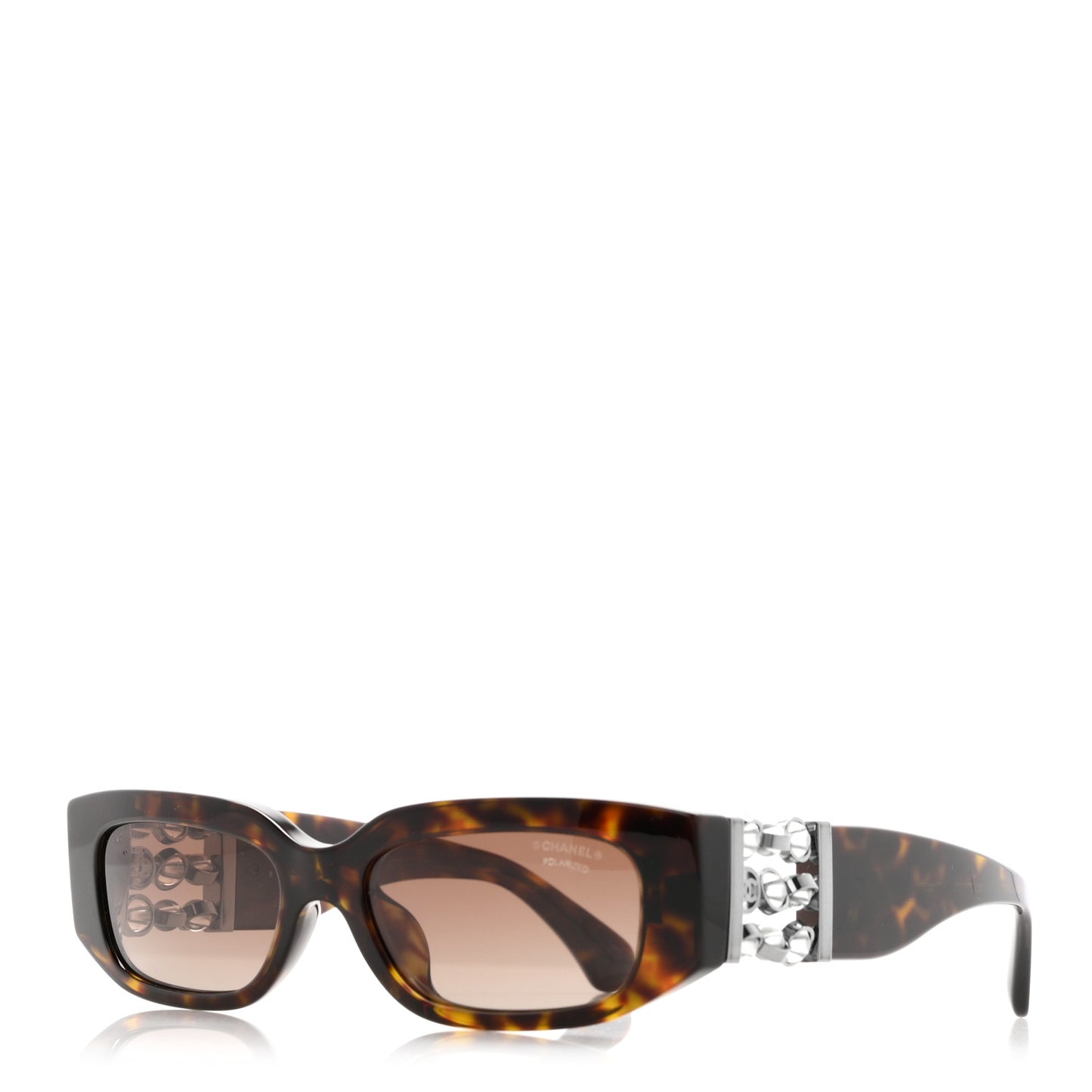 Acetate Glass Pearl Polarized Oval Sunglasses 5544 Tortoise