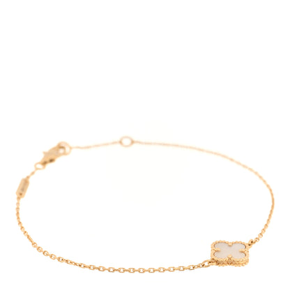 Van Cleef & Arpels 18K Yellow Gold Mother of Pearl Sweet Alhambra Bracelet 1 of 4