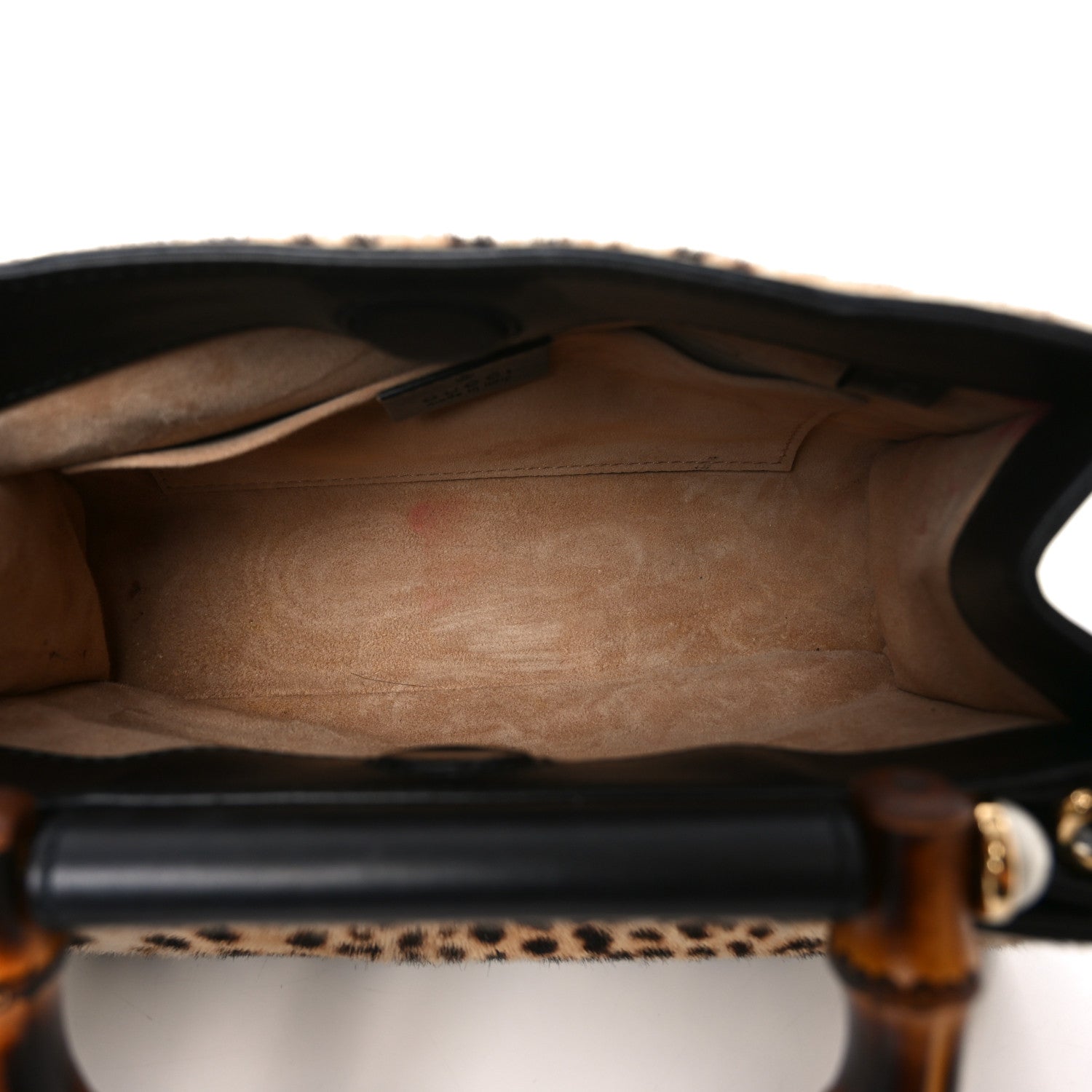 Gucci Calf Hair Bamboo Web Leopard Print Mini Nymphaea Top Handle Bag 5 of 11