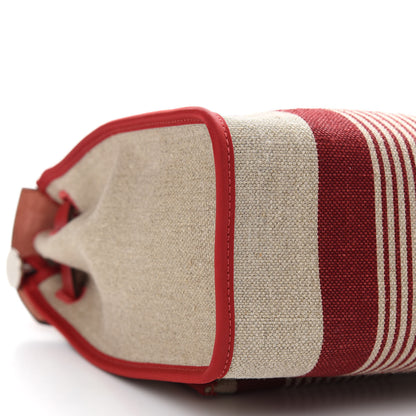Hermes Vache Hunter Toile H Vibration Herbag Zip 31 PM Bordeaux Ficelle Rouge Piment 9 of 10