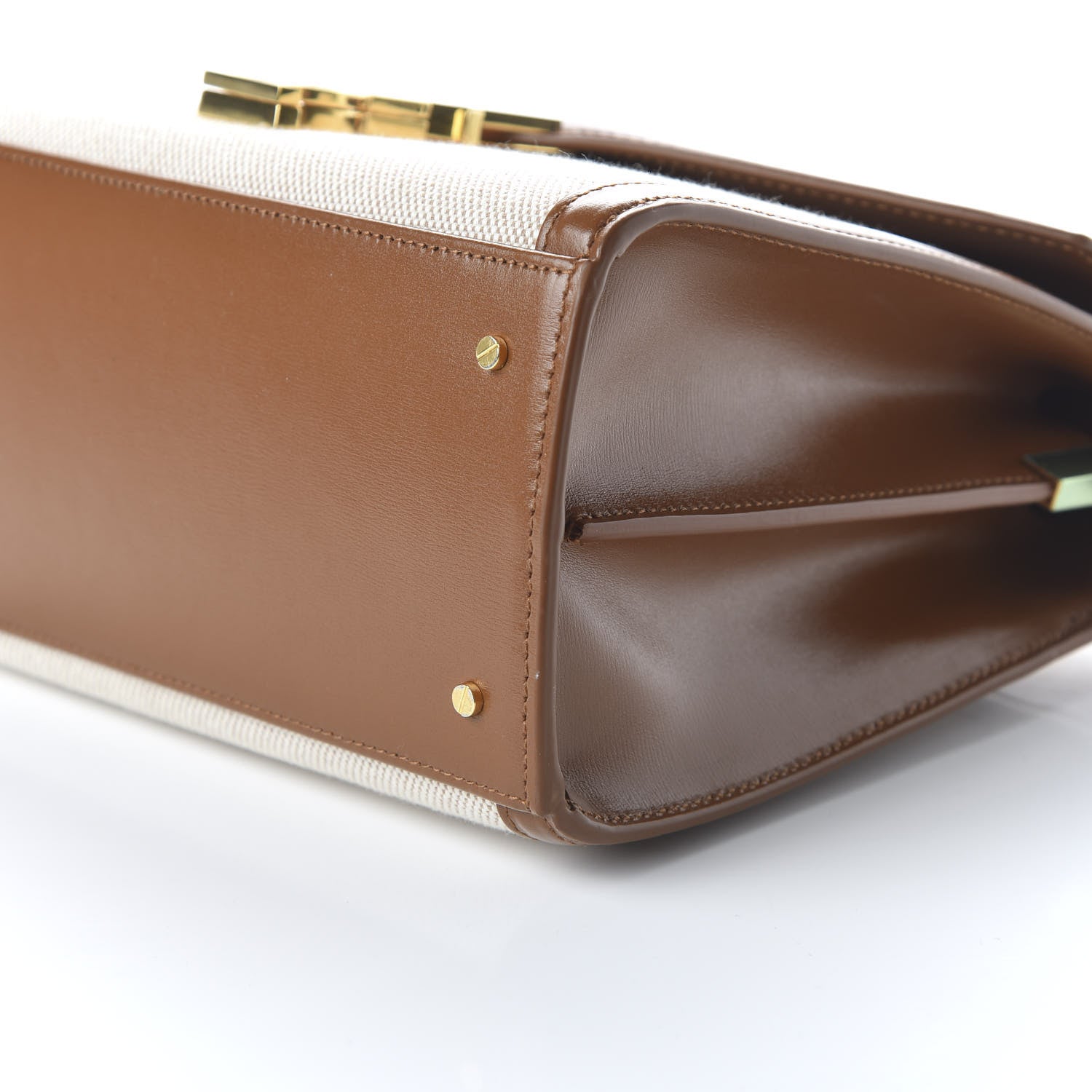 Saint Laurent Canvas Calfskin Medium Classic Monogram Cassandra Top Handle 7 of 9