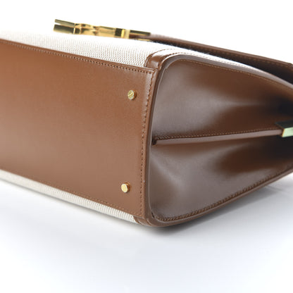 Saint Laurent Canvas Calfskin Medium Classic Monogram Cassandra Top Handle 7 of 9