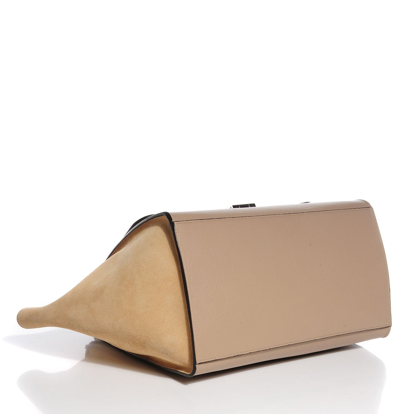 Drummed Calfskin Suede Medium Trapeze Dune