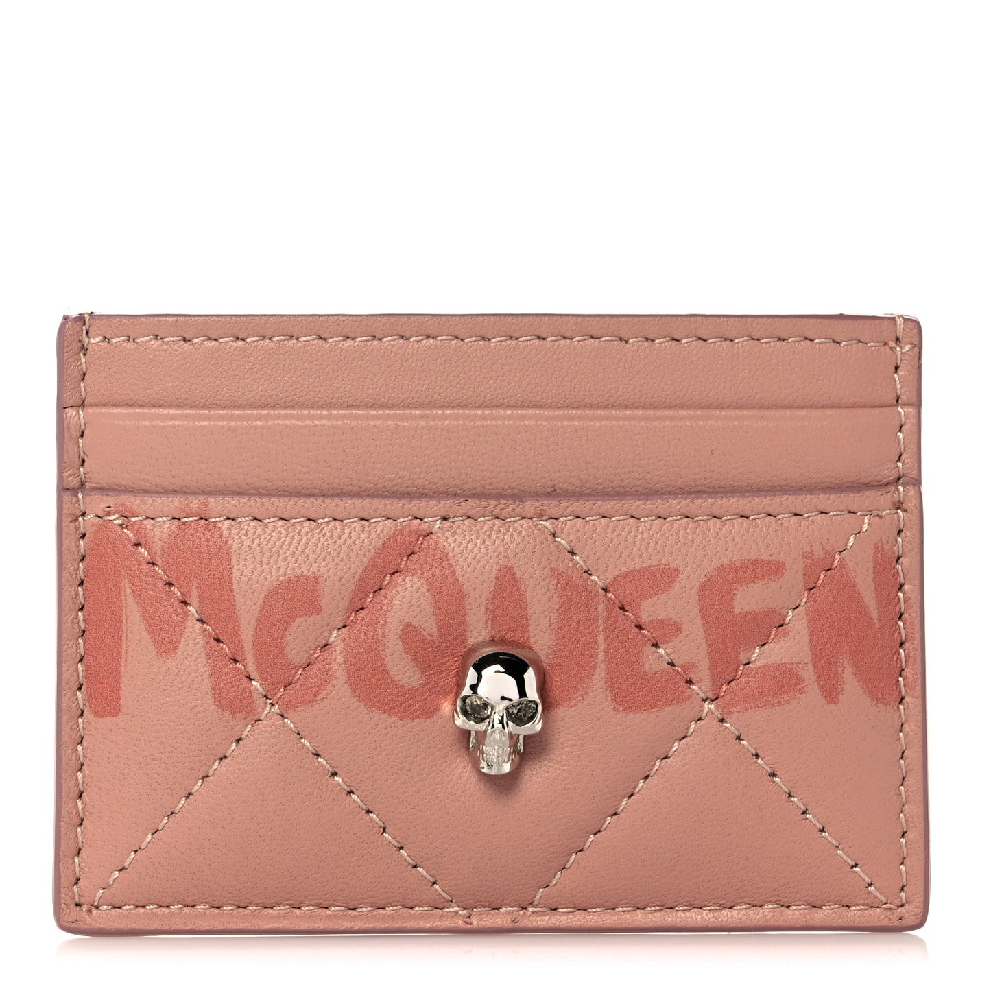Calfskin Graffiti Skull Card Holder