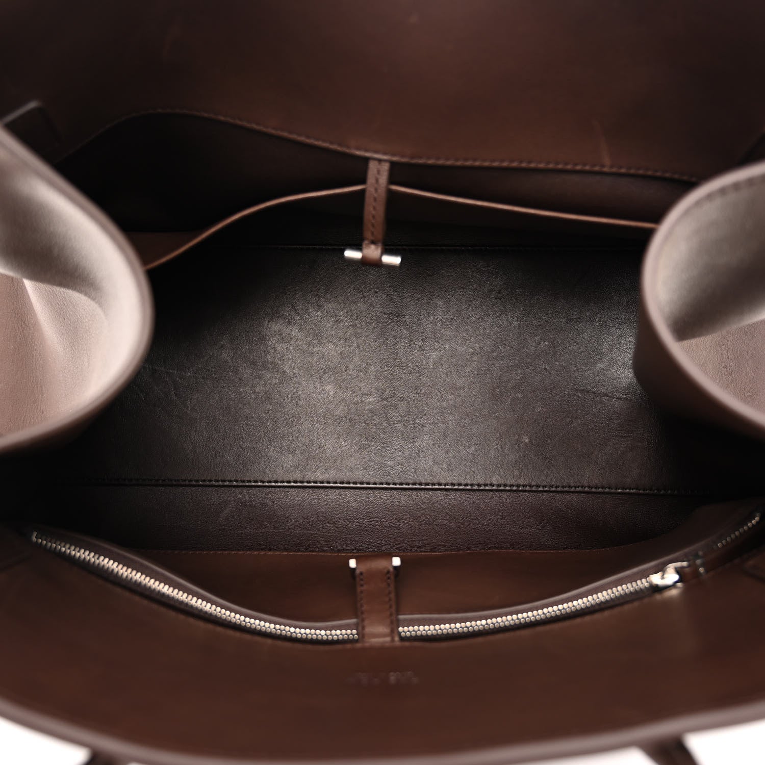The Row Polished Saddle Calfskin EW Margaux Dark Chocolate 5 of 9