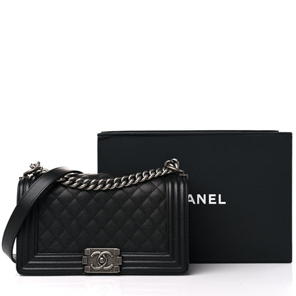 Chanel Caviar Quilted Medium Boy Flap Black 10 of 10