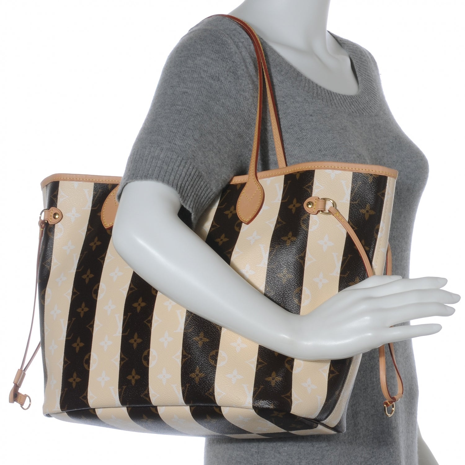 Louis Vuitton Monogram Rayures Neverfull MM 2 of 7