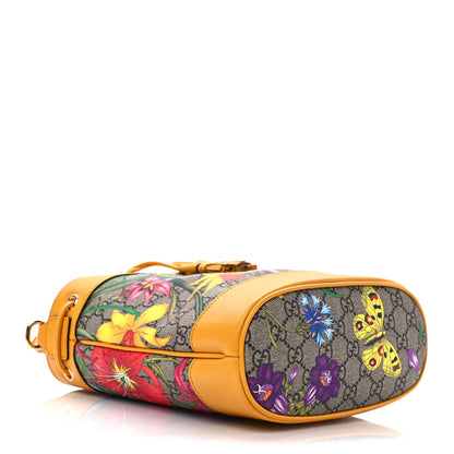 Gucci GG Supreme Monogram Flora Small Ophidia Bucket Bag Beige Multicolor Crop 4 of 10