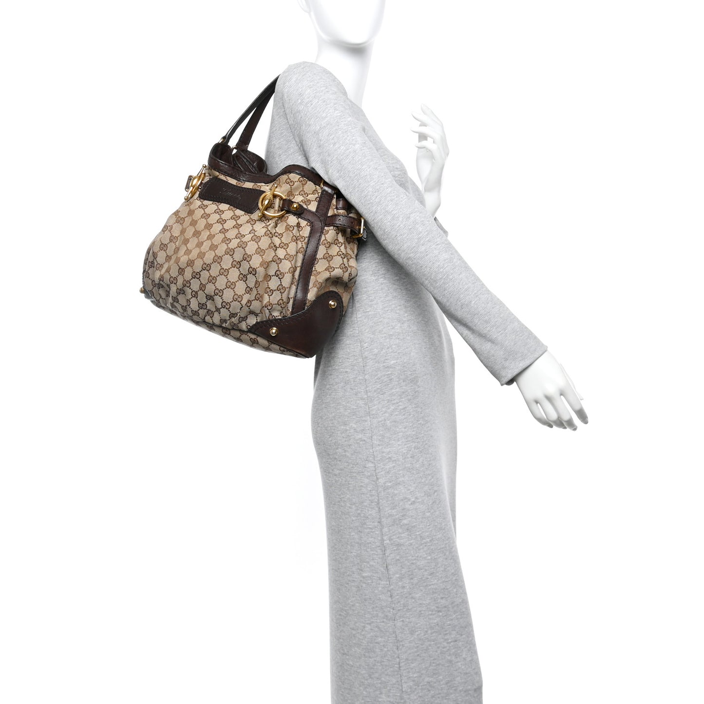 Monogram Medium Jockey Tote Dark Brown