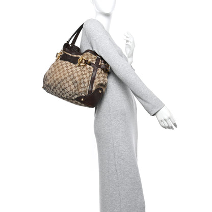 Gucci Monogram Medium Jockey Tote Dark Brown 2 of 10