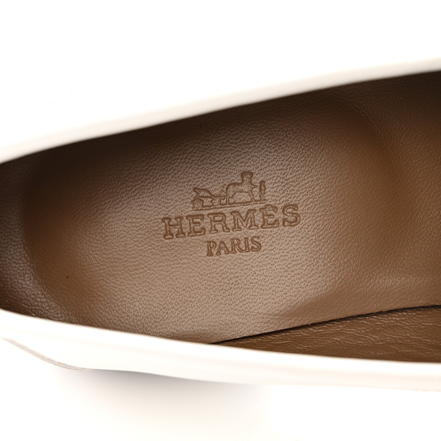 Hermes Calfskin Womens Royal Loafers 35 White 7 of 10
