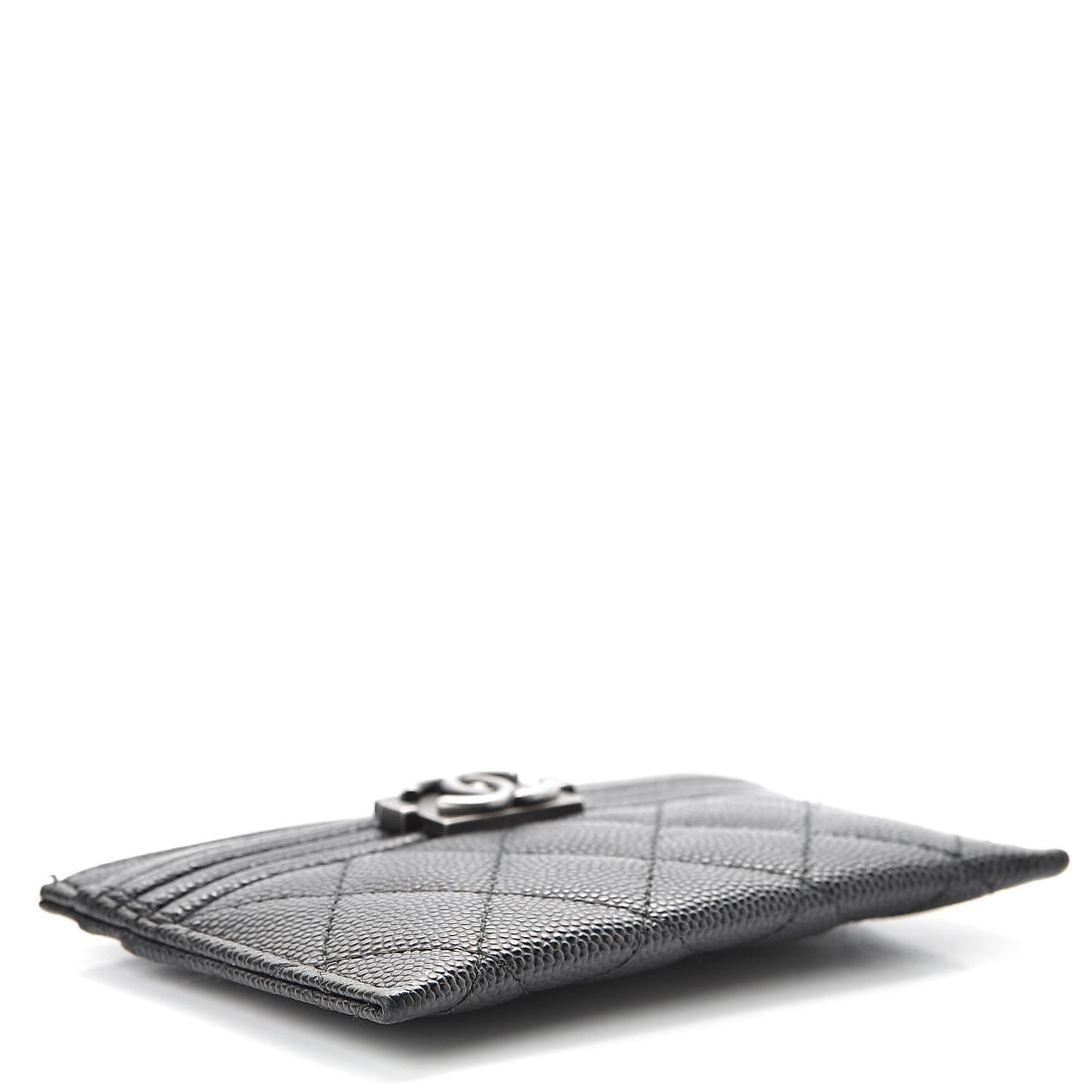 Caviar Quilted Boy Card Holder Black