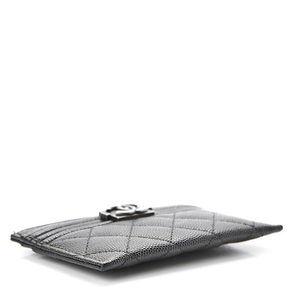 Chanel Caviar Quilted Boy Card Holder Black 4 of 9