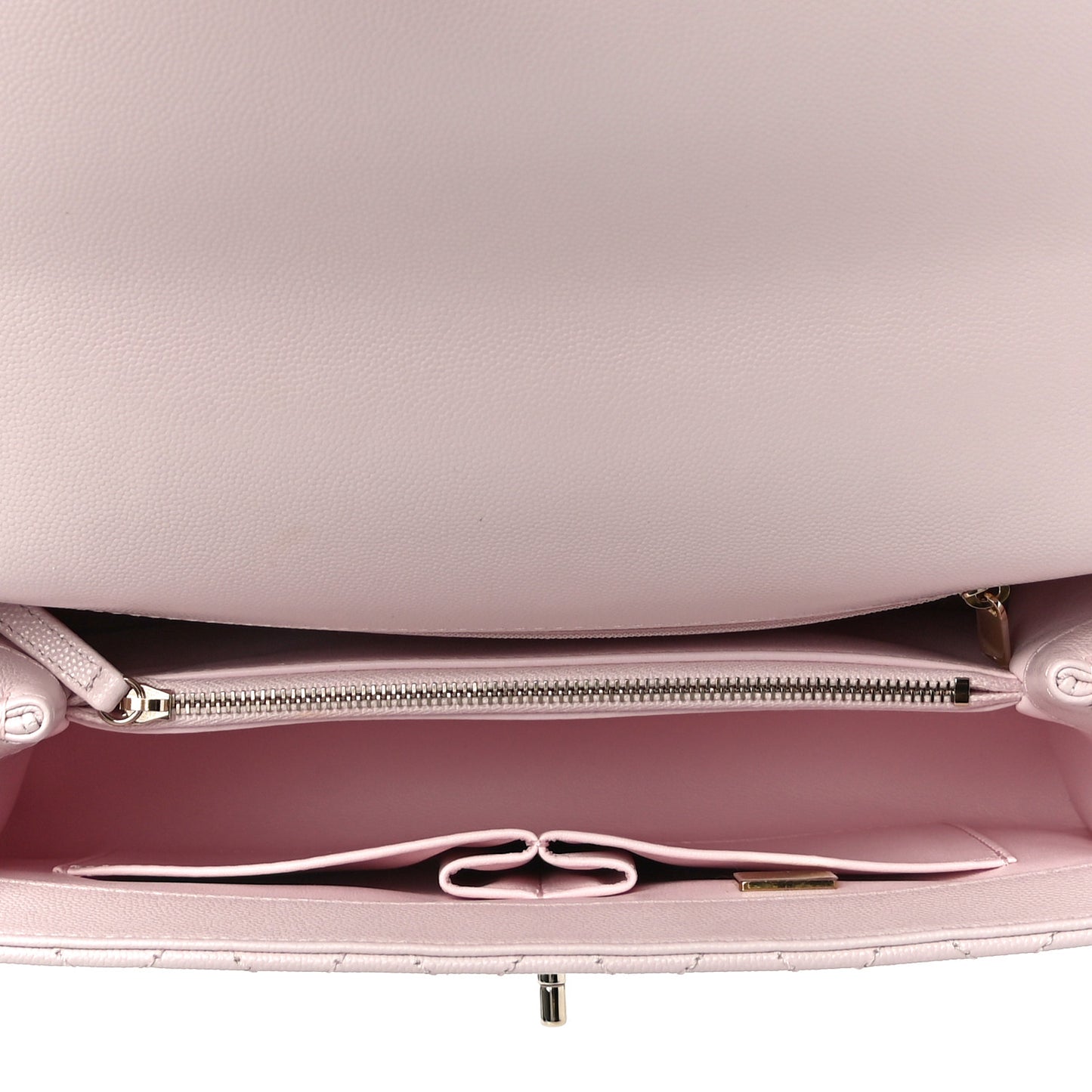 Caviar Quilted Small Coco Handle Flap Light Pink