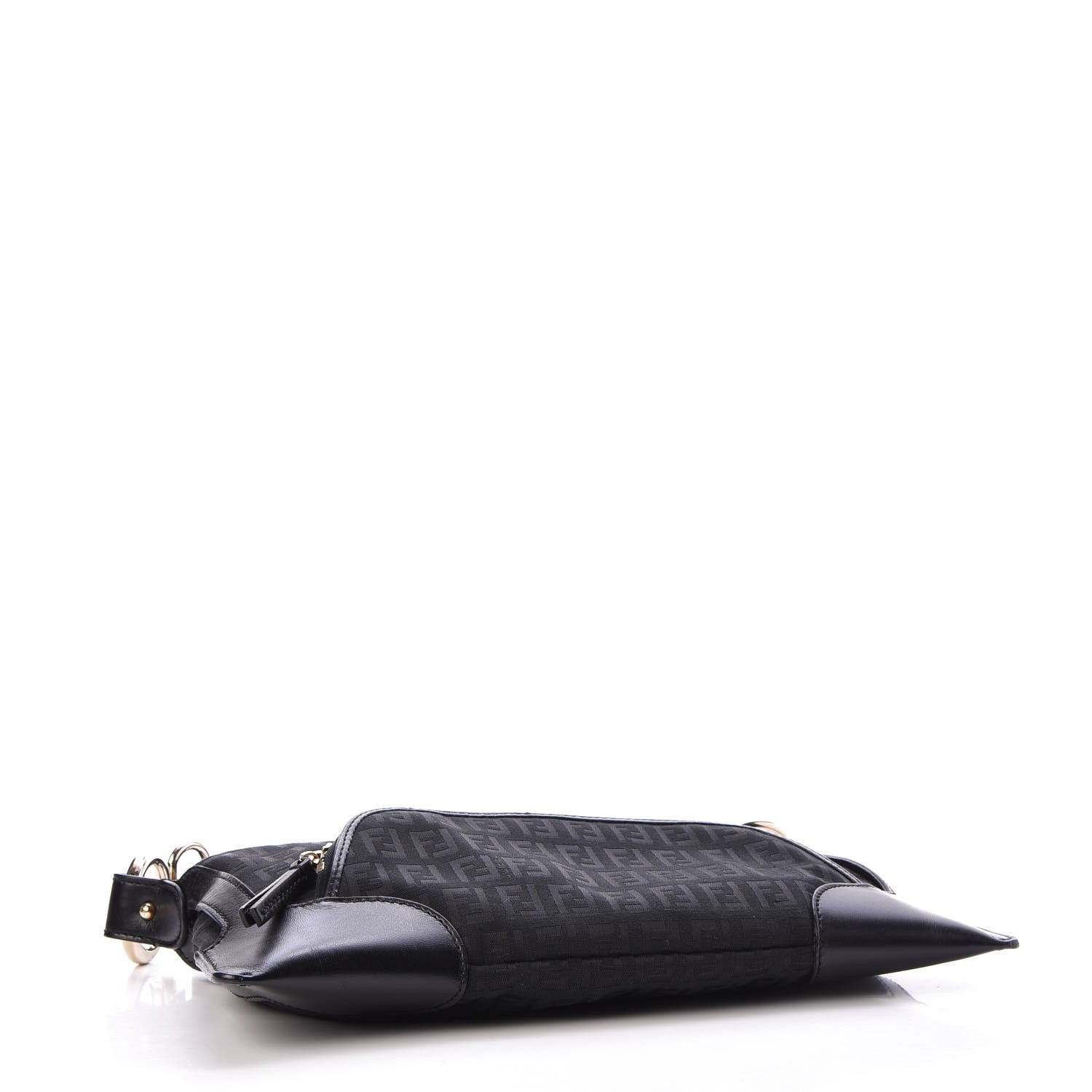 Fendi Zucchino Cuoio Small Chef Pocket Shoulder Bag Black 4 of 7