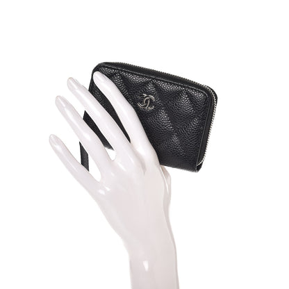Chanel Caviar Quilted Zip Coin Purse Black 2 of 8