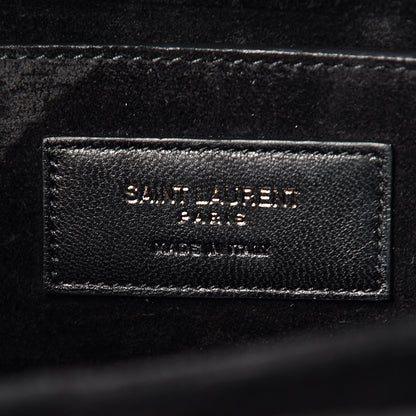 Saint Laurent Calfskin Crocodile Embossed Medium Bellechasse Satchel Black 7 of 9