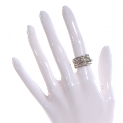 David Yurman Sterling Silver Pave Diamond Crossover Cable Ring 6 2 of 6