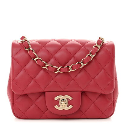 Chanel Lambskin Quilted Mini Square Flap Dark Pink 1 of 10