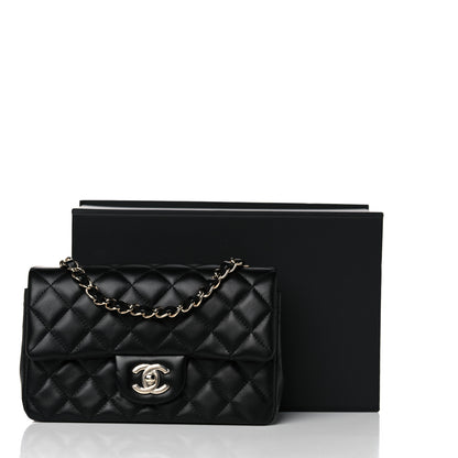 Chanel Lambskin Quilted Mini Rectangular Flap Black 10 of 10