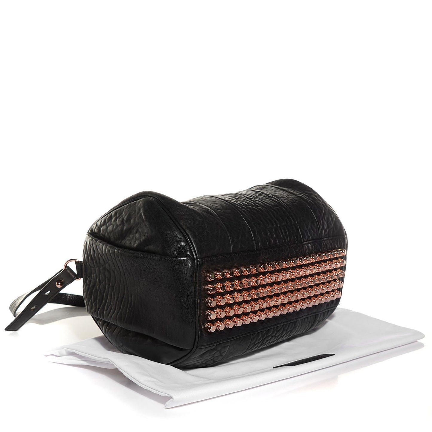 Pebbled Lambskin Rocco Black Rose Gold Hardware