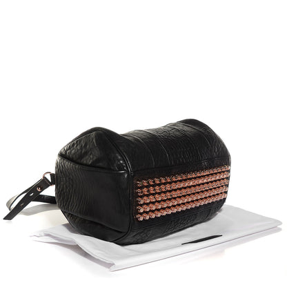 Alexander Wang Pebbled Lambskin Rocco Black Rose Gold Hardware 4 of 10