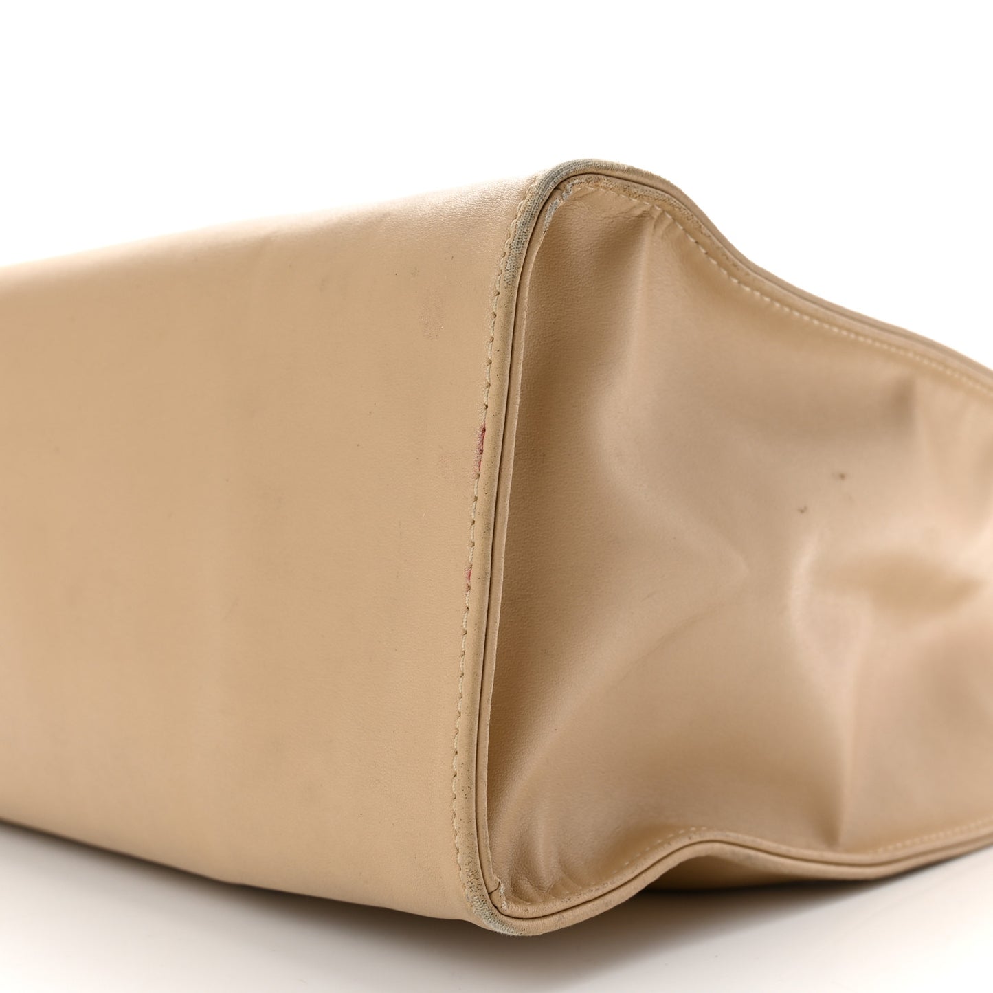 Vegan Leather Medium Shopping Bag Cream