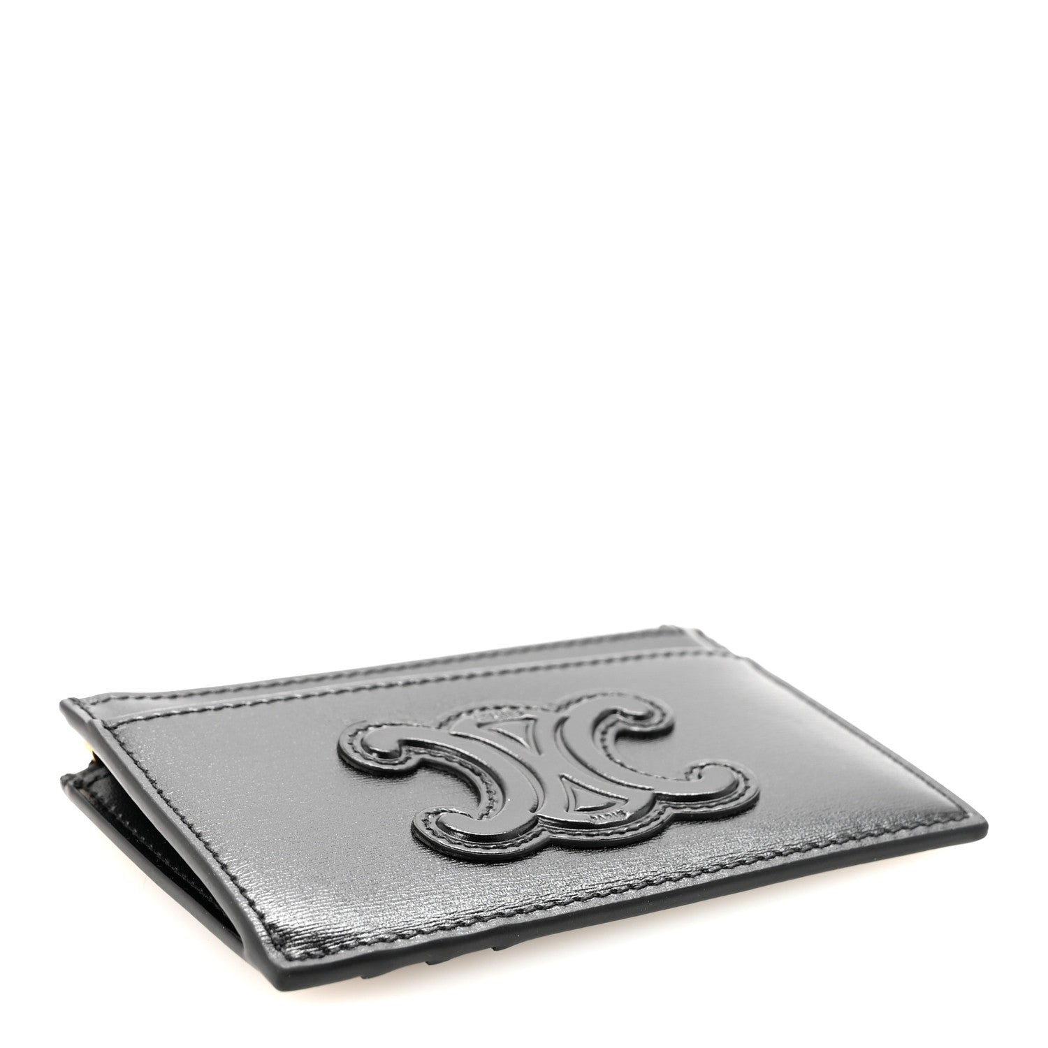 Celine Triomphe Calfskin Zipped Card Holder Black Black 4 of 8