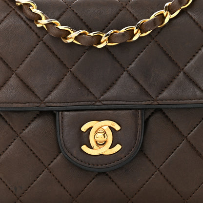 Chanel Lambskin Quilted Mini Square Flap Bag Dark Brown 8 of 10