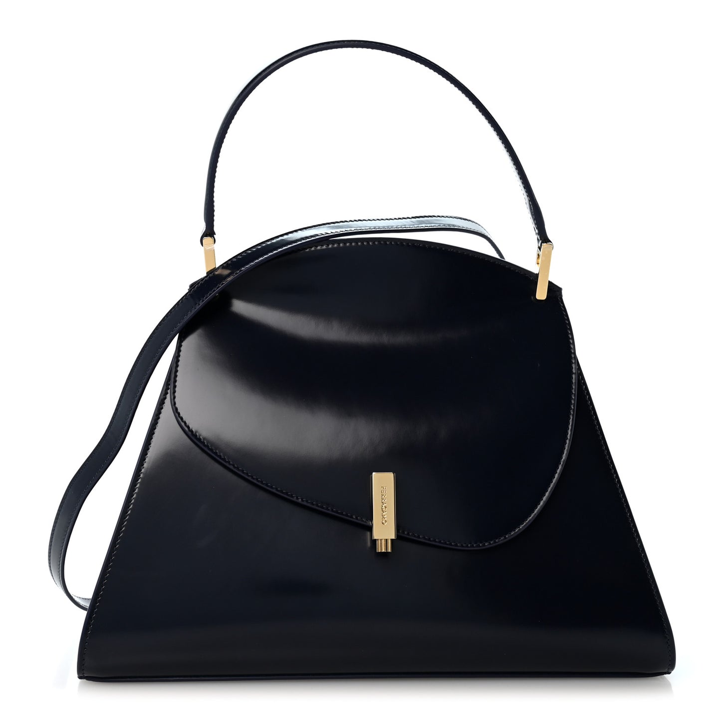 Brushed Calfskin Medium Prisma Shoulder Bag Midnight
