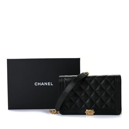 Chanel Caviar Quilted Boy Wallet On Chain WOC Black 8 of 8