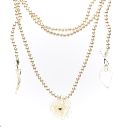 Chanel Resin Pearl Camellia Multistrand Necklace Silver 1 of 4