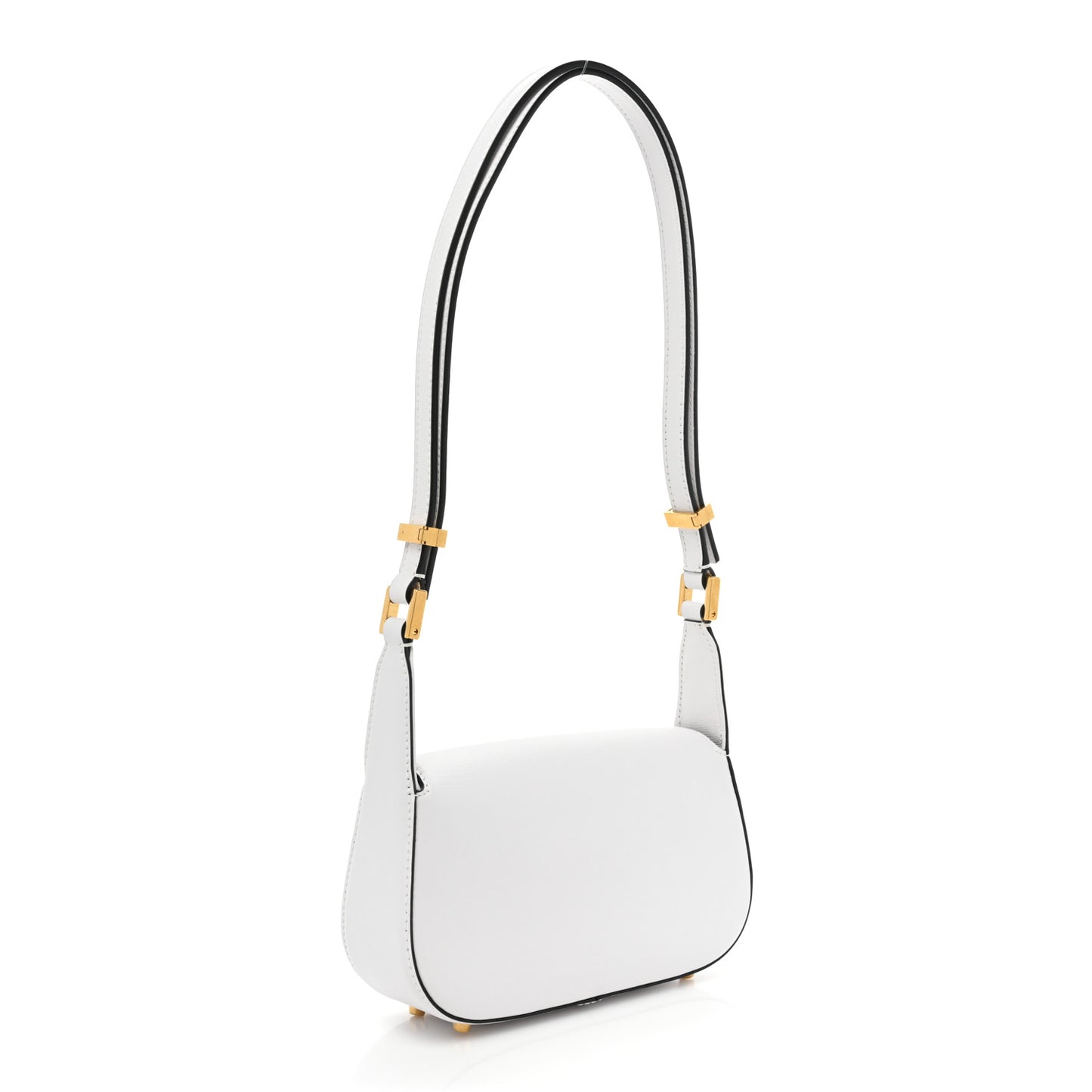 Calfskin Small Vlogo Chain Shoulder Bag Optic White