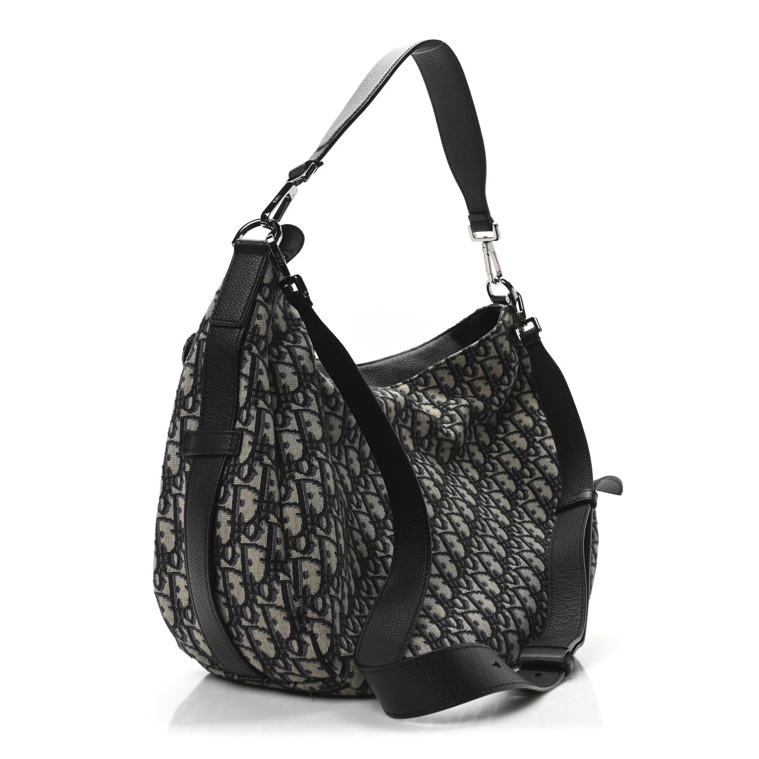 Christian Dior Oblique Saddle Soft Bag Beige Black 4 of 10