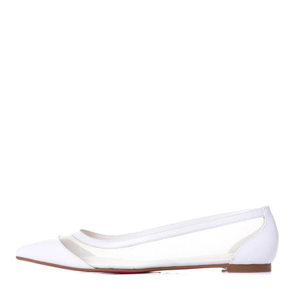 Christian Louboutin Kid Rete Galativi Flats 40 Version Bianco 1 of 11