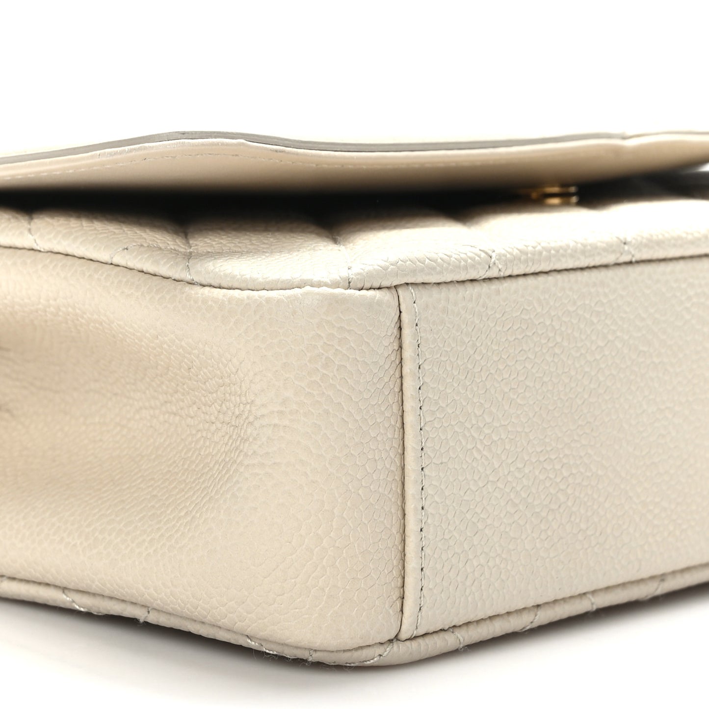 Caviar Quilted Small CC Filigree Flap Beige