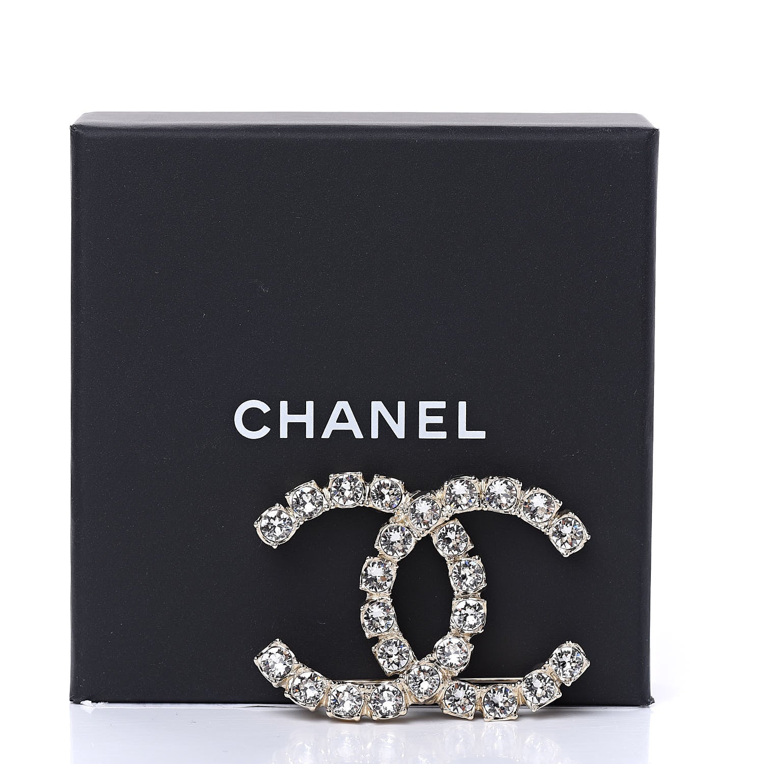 Chanel Crystal CC Brooch Gold 5 of 5