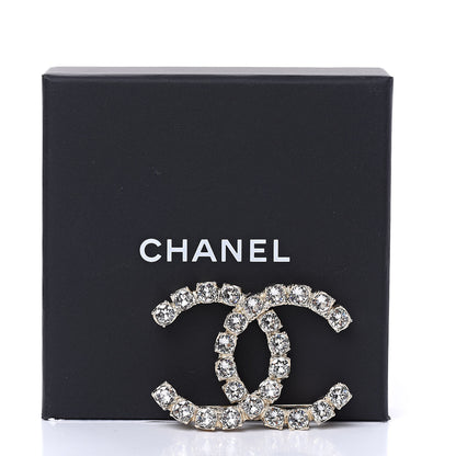 Chanel Crystal CC Brooch Gold 5 of 5